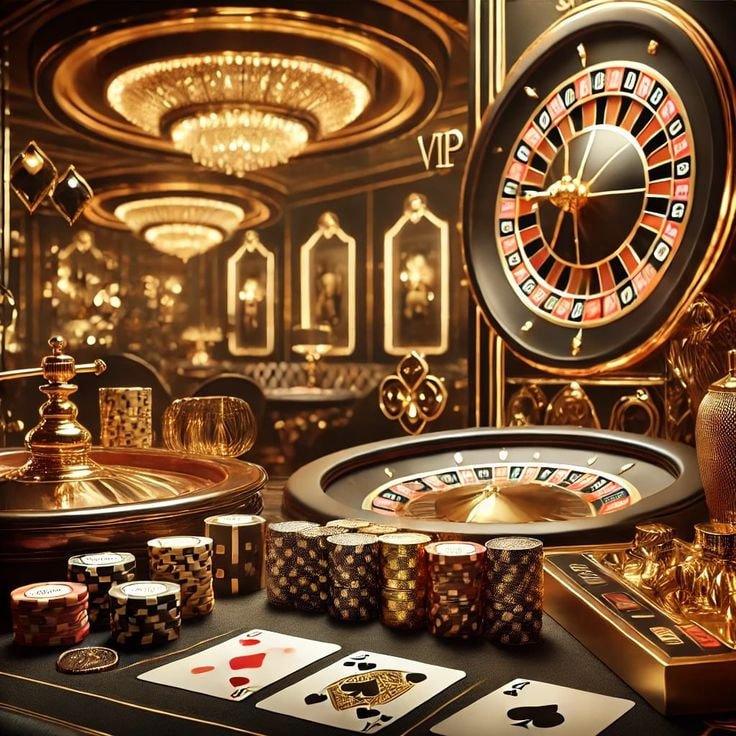 Meja poker di idolabet88 dengan pemain dan chip taruhan